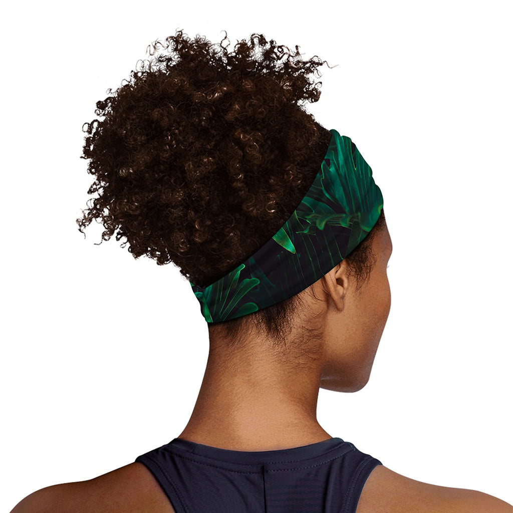 Tropical Fern Leaf Print Sports Headband