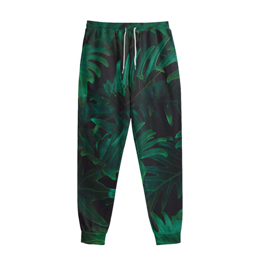 Tropical Fern Leaf Print Sweatpants