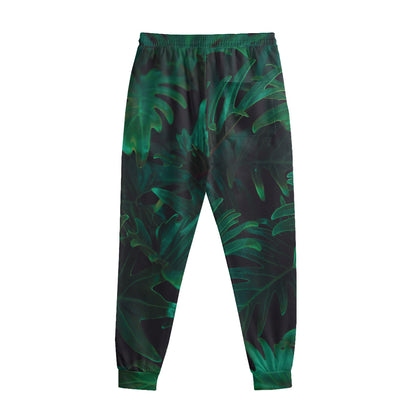 Tropical Fern Leaf Print Sweatpants
