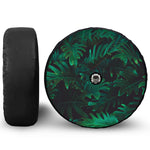 Tropical Fern Leaf Print Tire Cover With Camera Hole