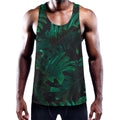 Tropical Fern Leaf Print Men's Workout Tank Top