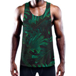 Tropical Fern Leaf Print Training Tank Top