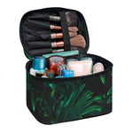 Tropical Fern Leaf Print Travel Makeup Bag