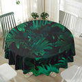 Tropical Fern Leaf Print Waterproof Round Tablecloth