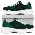 Tropical Fern Leaf Print White Chunky Shoes