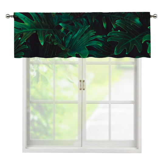 Tropical Fern Leaf Print Window Valance