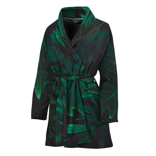 Tropical Fern Leaf Print Women's Bathrobe