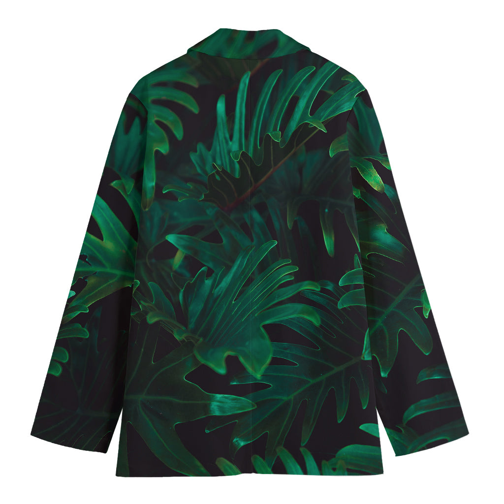 Tropical Fern Leaf Print Women's Blazer