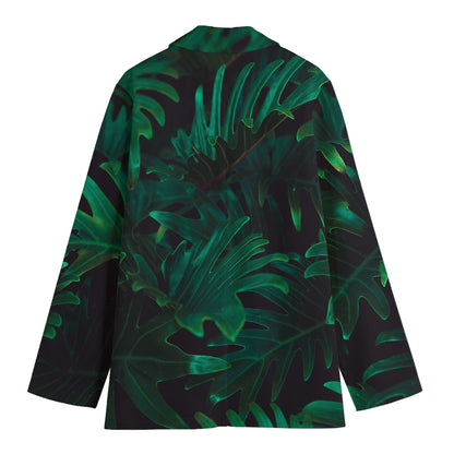 Tropical Fern Leaf Print Women's Blazer