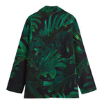 Tropical Fern Leaf Print Women's Cotton Blazer