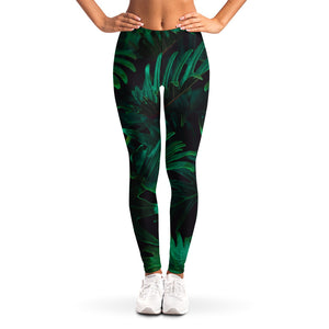 Tropical Fern Leaf Print Women's Leggings