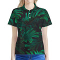 Tropical Fern Leaf Print Women's Polo Shirt