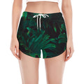 Tropical Fern Leaf Print Women's Split Running Shorts