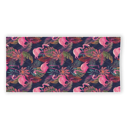 Tropical Flamingo Aloha Pattern Print Beach Towel
