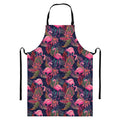 Tropical Flamingo Aloha Pattern Print Bib Apron With Pocket