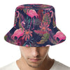 Tropical Flamingo Aloha Pattern Print Bucket Hat