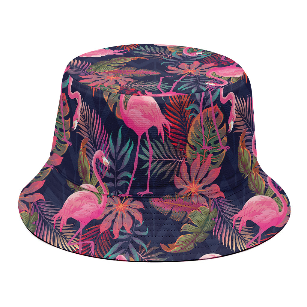 Tropical Flamingo Aloha Pattern Print Bucket Hat