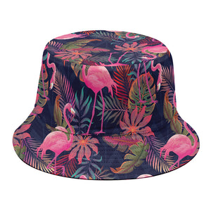 Tropical Flamingo Aloha Pattern Print Bucket Hat