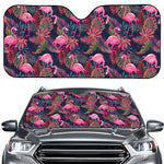 Tropical Flamingo Aloha Pattern Print Car Windshield Sun Shade