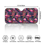 Tropical Flamingo Aloha Pattern Print Car Windshield Sun Shade