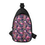 Tropical Flamingo Aloha Pattern Print Chest Bag