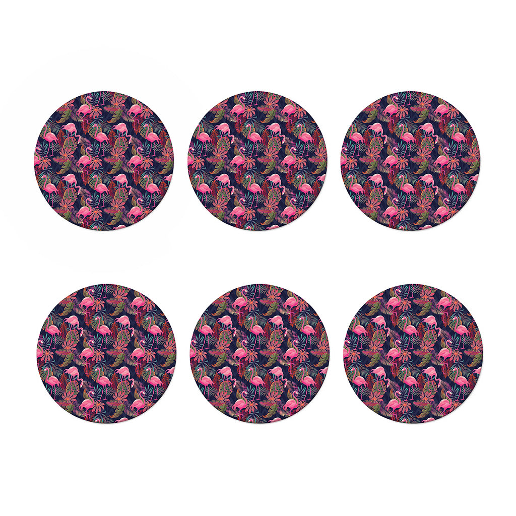 Tropical Flamingo Aloha Pattern Print Coaster Set