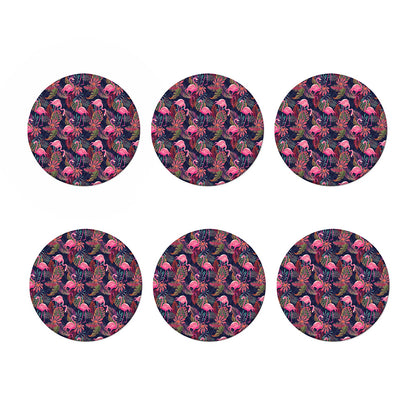 Tropical Flamingo Aloha Pattern Print Coaster Set