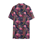 Tropical Flamingo Aloha Pattern Print Cotton Hawaiian Shirt