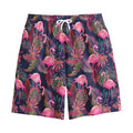 Tropical Flamingo Aloha Pattern Print Cotton Shorts