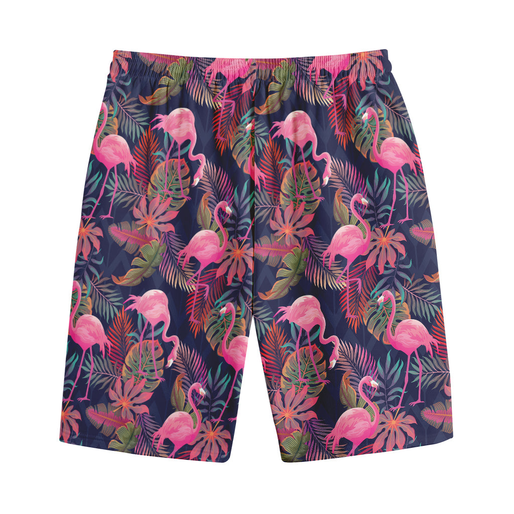 Tropical Flamingo Aloha Pattern Print Cotton Shorts