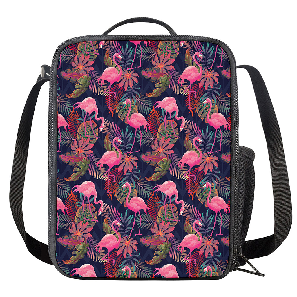Tropical Flamingo Aloha Pattern Print Crossbody Lunch Bag