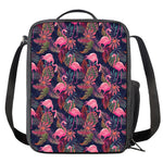 Tropical Flamingo Aloha Pattern Print Crossbody Lunch Bag