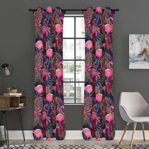 Tropical Flamingo Aloha Pattern Print Curtain