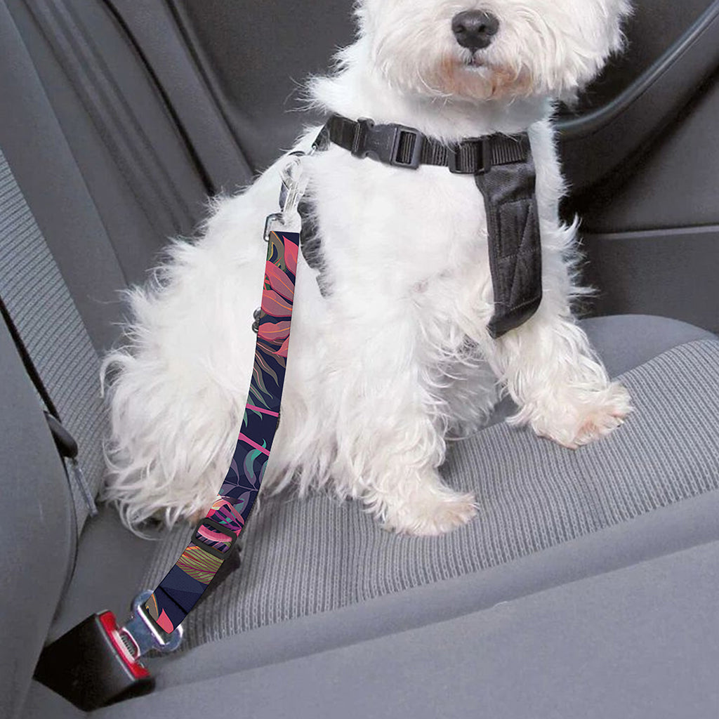 Tropical Flamingo Aloha Pattern Print Dog Seat Belt