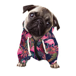 Tropical Flamingo Aloha Pattern Print Dog Zip Up Hoodie