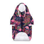 Tropical Flamingo Aloha Pattern Print Dog Zip Up Hoodie