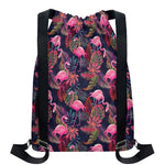 Tropical Flamingo Aloha Pattern Print Drawstring Backpack