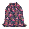 Tropical Flamingo Aloha Pattern Print Drawstring Bag