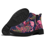 Tropical Flamingo Aloha Pattern Print Flat Ankle Boots