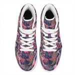 Tropical Flamingo Aloha Pattern Print High Top Leather Sneakers
