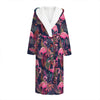 Tropical Flamingo Aloha Pattern Print Hooded Bathrobe