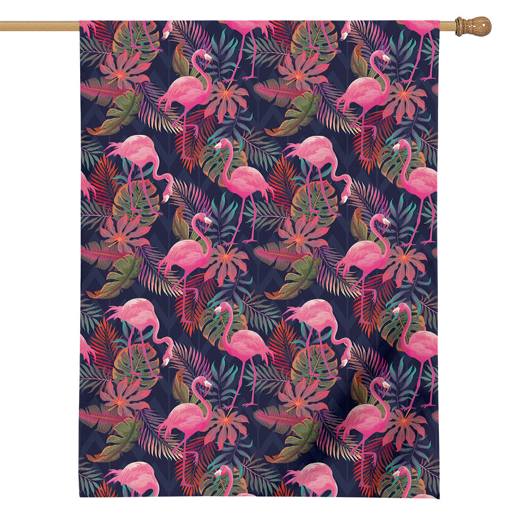 Tropical Flamingo Aloha Pattern Print House Flag