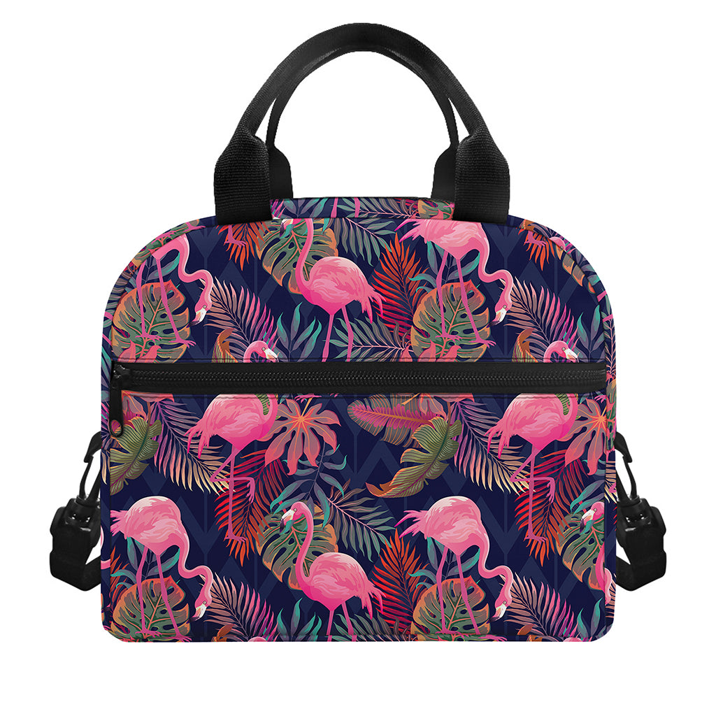 Tropical Flamingo Aloha Pattern Print Insulated Lunch Bag