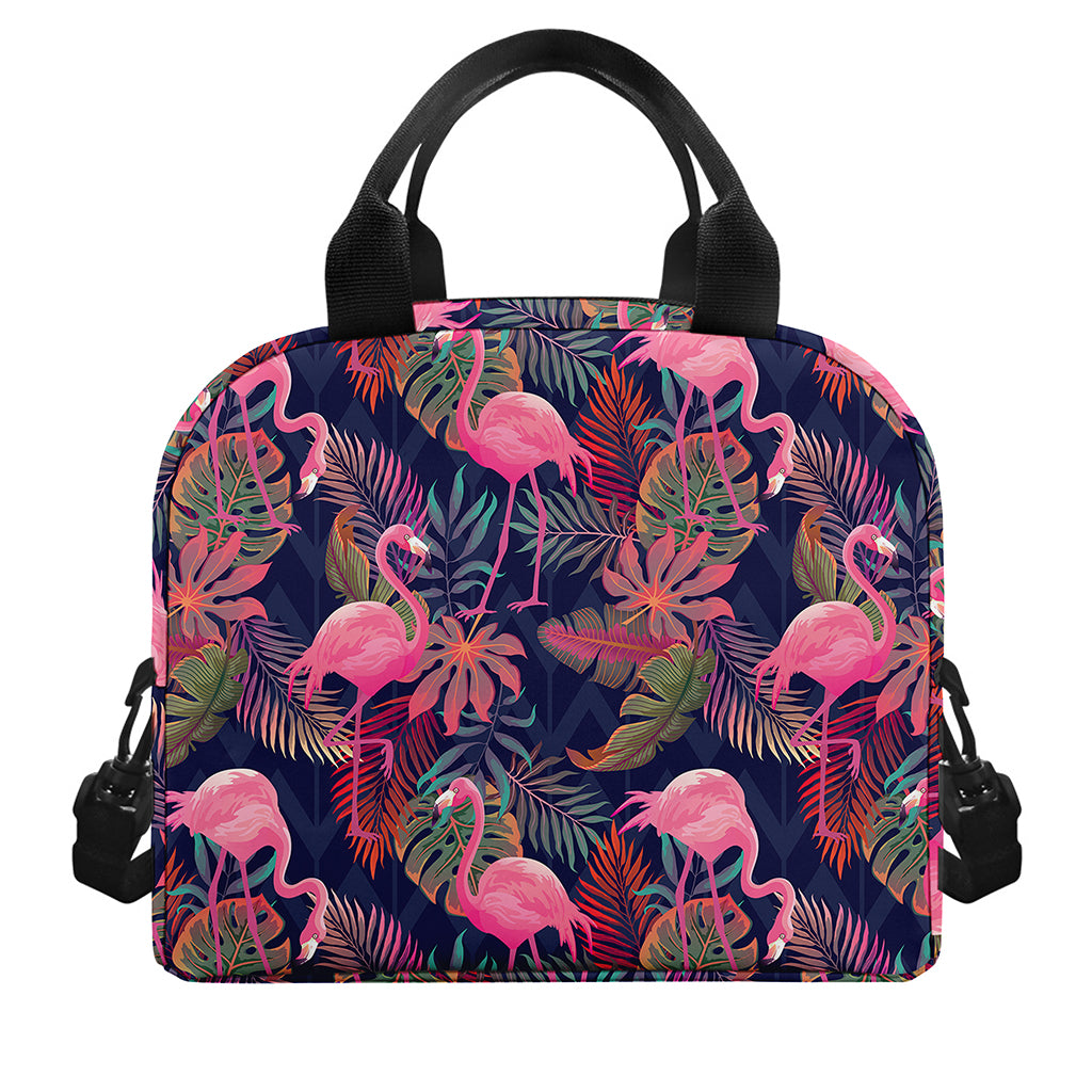 Tropical Flamingo Aloha Pattern Print Insulated Lunch Bag