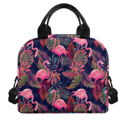 Tropical Flamingo Aloha Pattern Print Insulated Lunch Bag