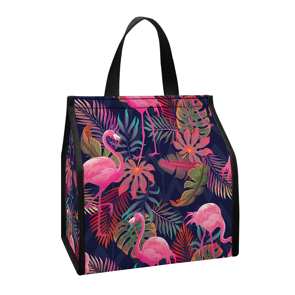 Tropical Flamingo Aloha Pattern Print Insulated Lunch Tote