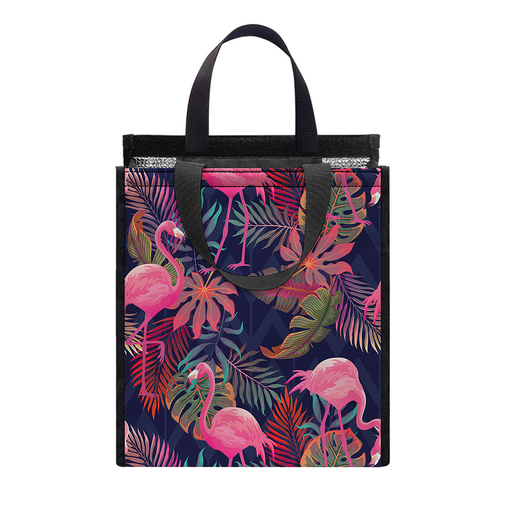 Tropical Flamingo Aloha Pattern Print Insulated Lunch Tote