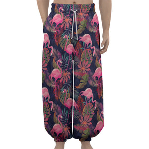 Tropical Flamingo Aloha Pattern Print Lantern Pants