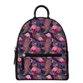 Tropical Flamingo Aloha Pattern Print Leather Backpack