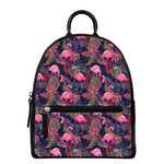 Tropical Flamingo Aloha Pattern Print Leather Backpack